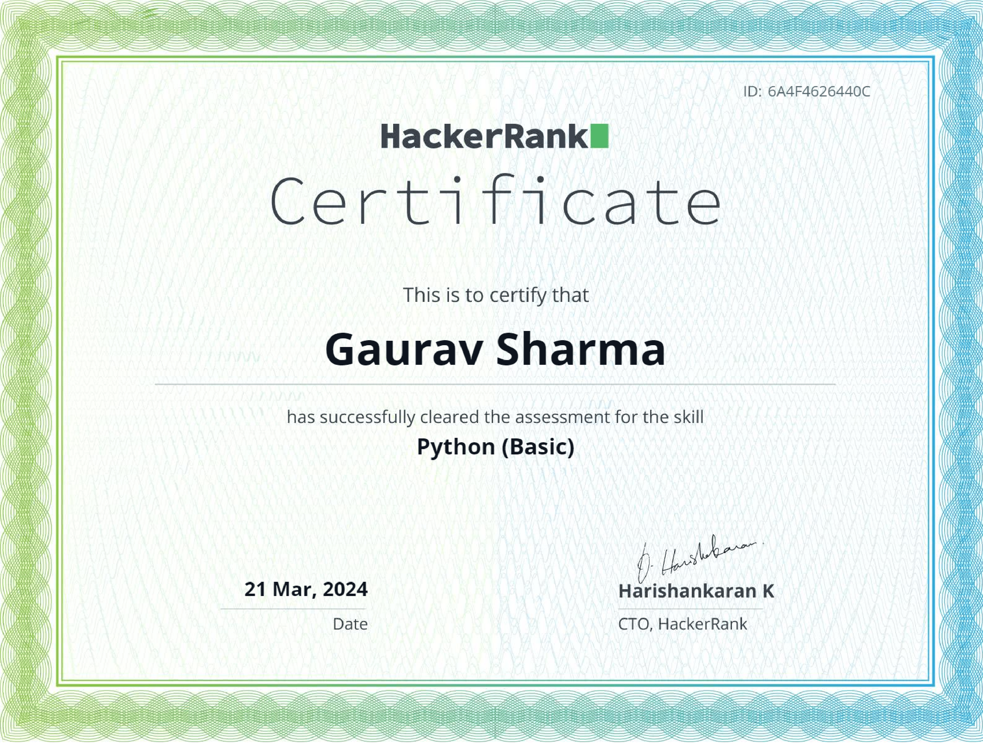 Python (Basic) Certificate